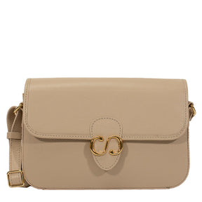 Bolsa de Couro Tiracolo Emily - Creme