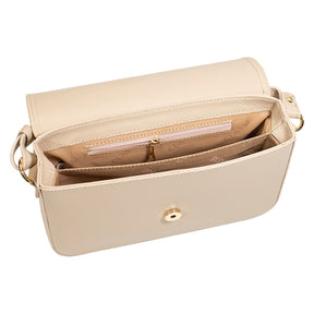 Bolsa de Couro Tiracolo Emily - Creme