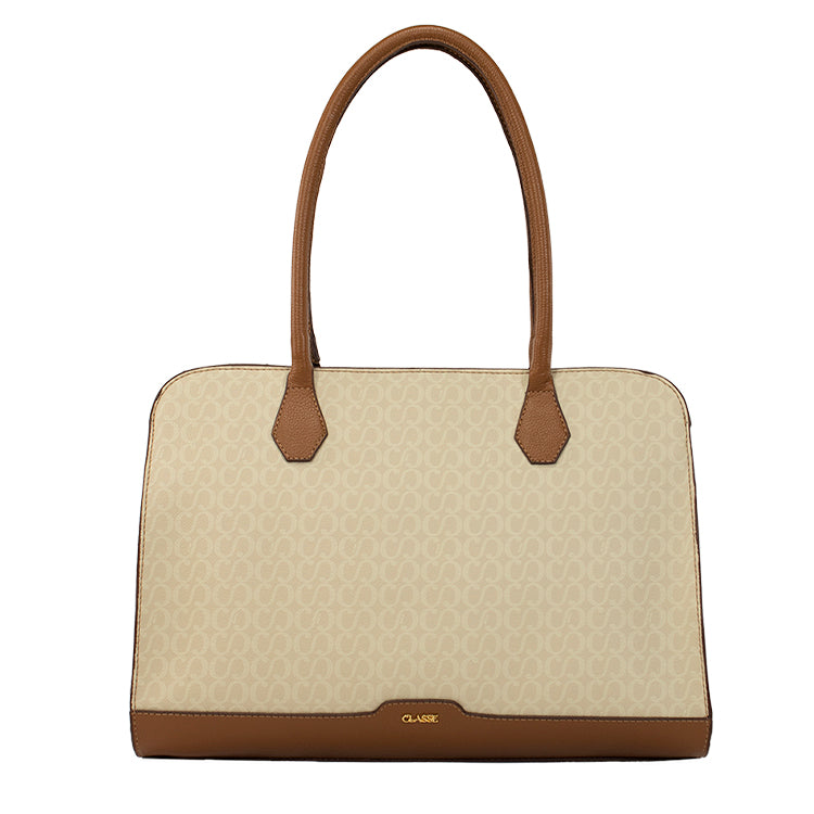 Bolsa Shopping Bag de Mão Canvas - Creme