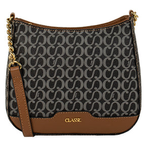 Bolsa Crossbody Canvas Com Corrente - Preto