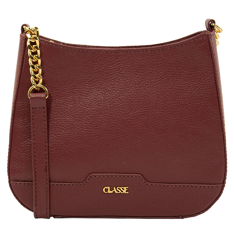 Bolsa Crossbody de Couro Com Corrente Dani - Ruby