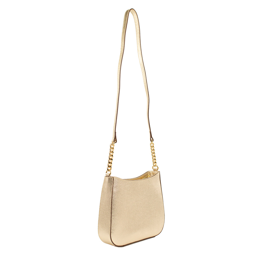 Bolsa Crossbody de Couro Com Corrente Dani - Ouro