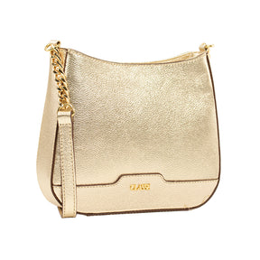 Bolsa Crossbody de Couro Com Corrente Dani - Ouro