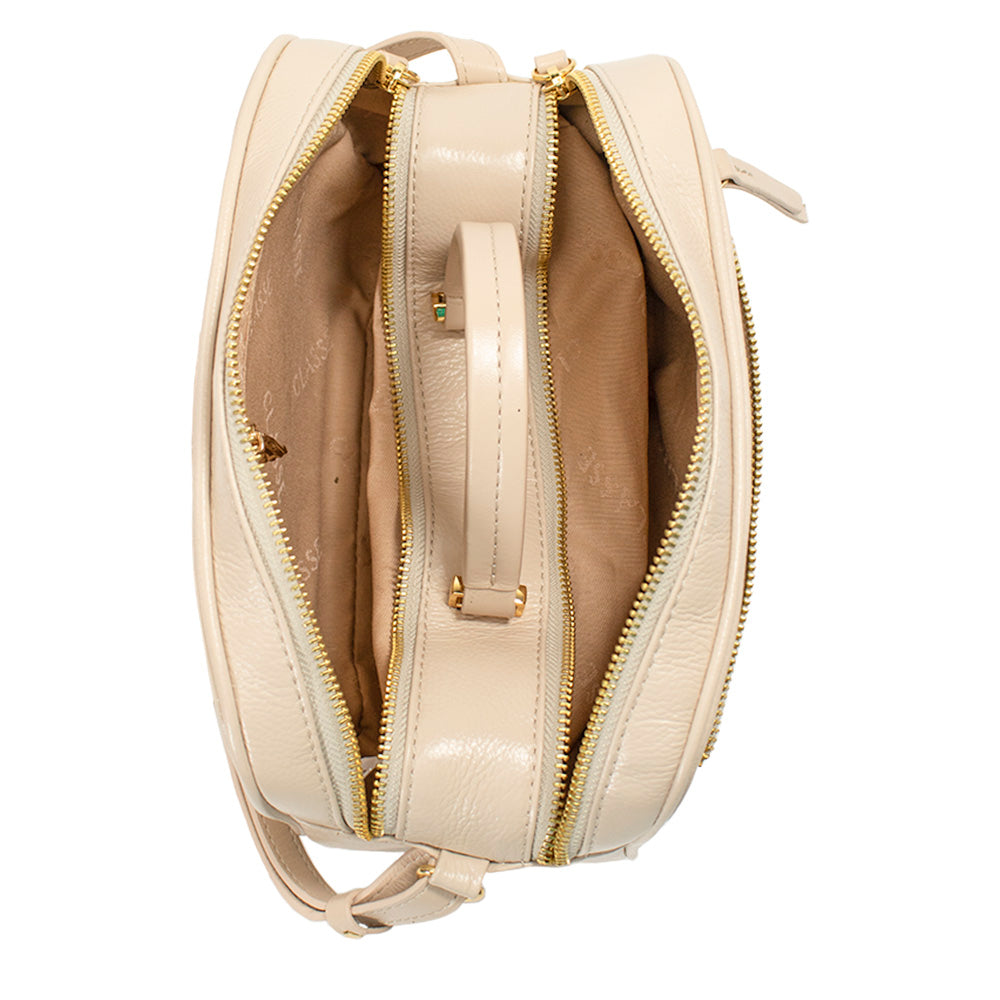 Bolsa Camera Bag de Couro Tereza - Creme