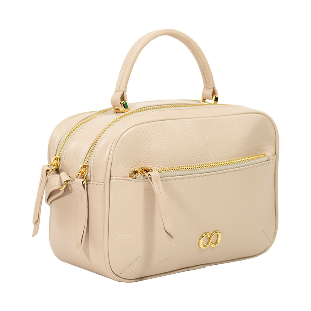 Bolsa Camera Bag de Couro Tereza - Creme