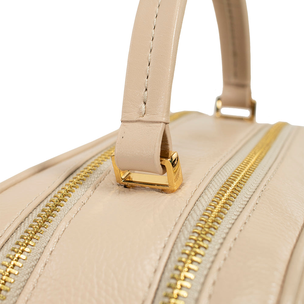 Bolsa Camera Bag de Couro Tereza - Creme