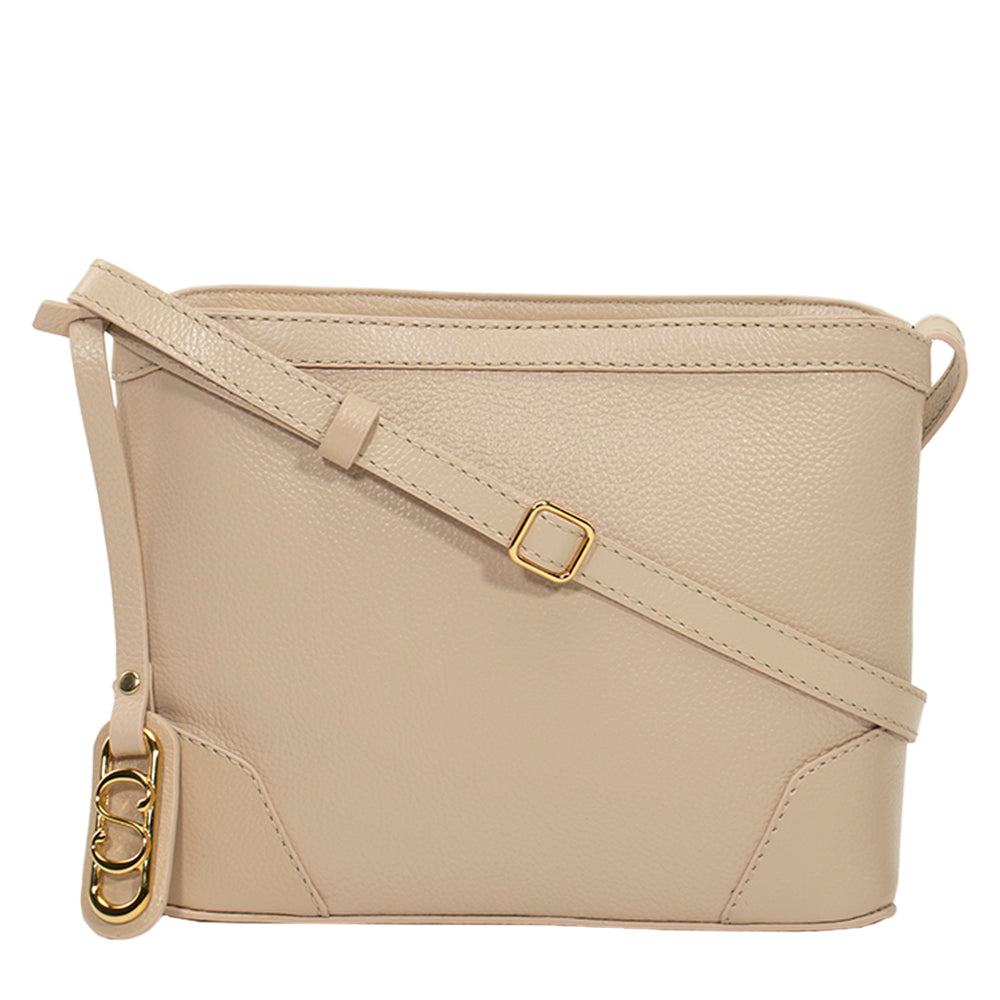 Bolsa Crossbody de Couro Emily Summer - Creme