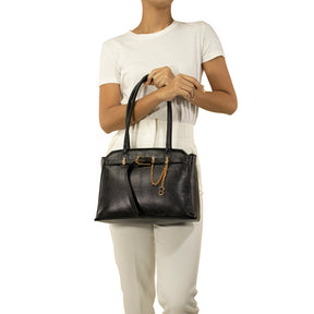 Combo: Bolsa Shopping Bag de Couro Sam - Preto + Carteira Exclusiva