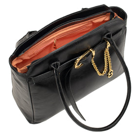 Combo: Bolsa Shopping Bag de Couro Sam - Preto + Carteira Exclusiva