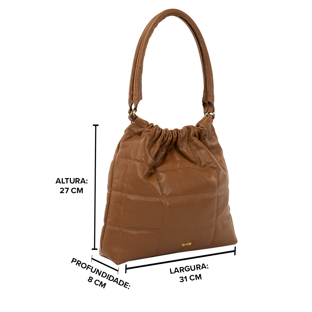 Shopping Bag de Couro Rebecca - Nocciola