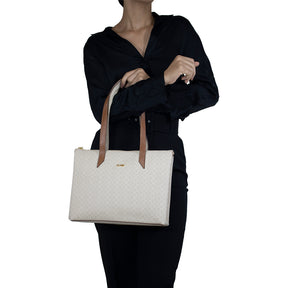 Bolsa Shopping Bag Canvas Mimi - Creme