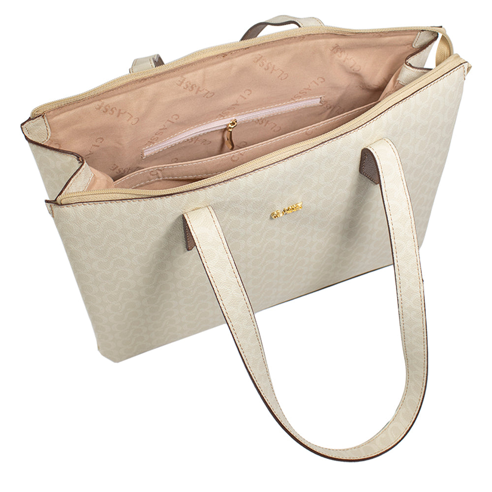 Bolsa Shopping Bag Canvas Mimi - Creme