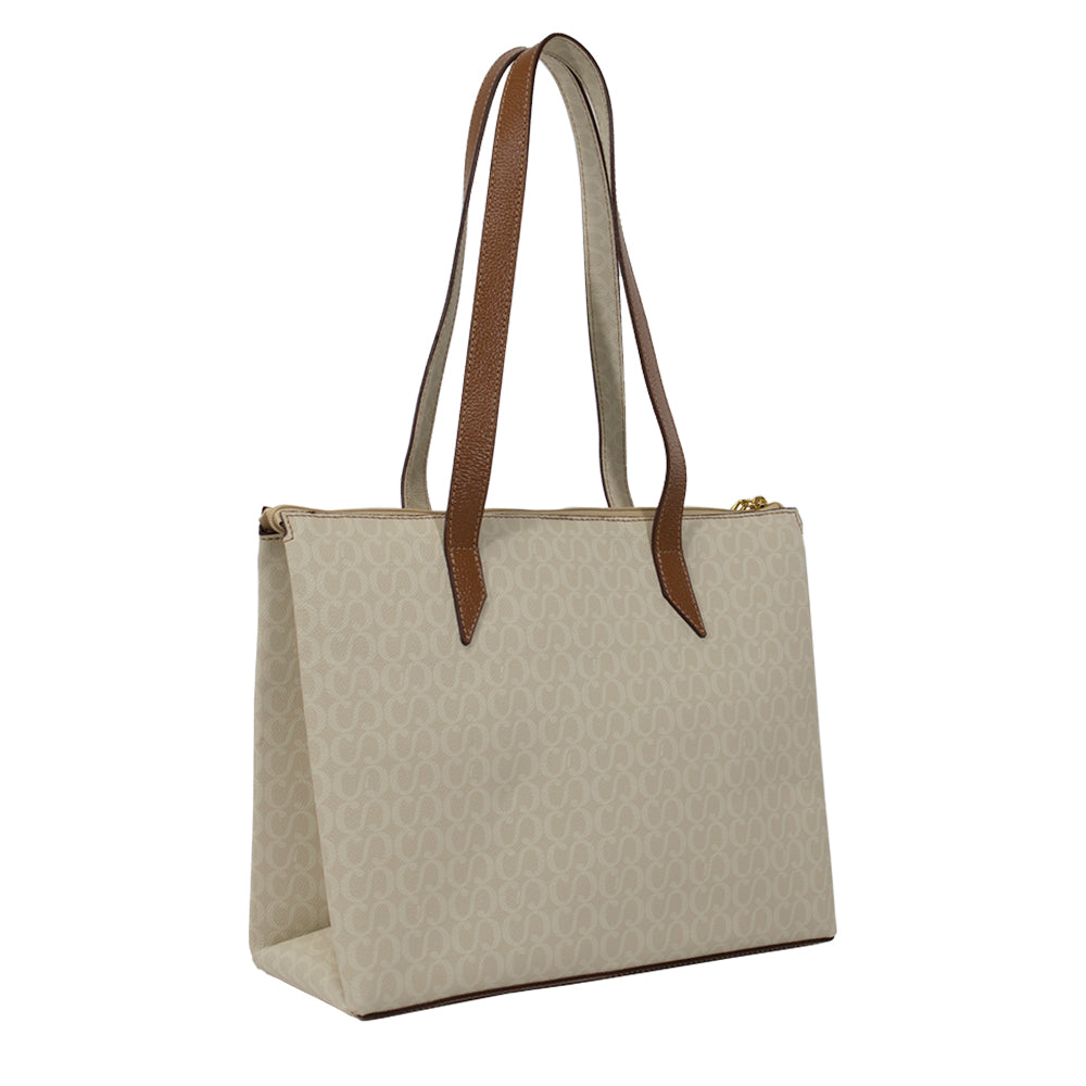 Bolsa Shopping Bag Canvas Mimi - Creme