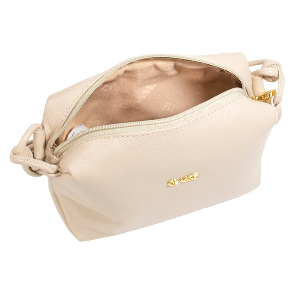 Bolsa Crossbody de Couro Kris - Creme