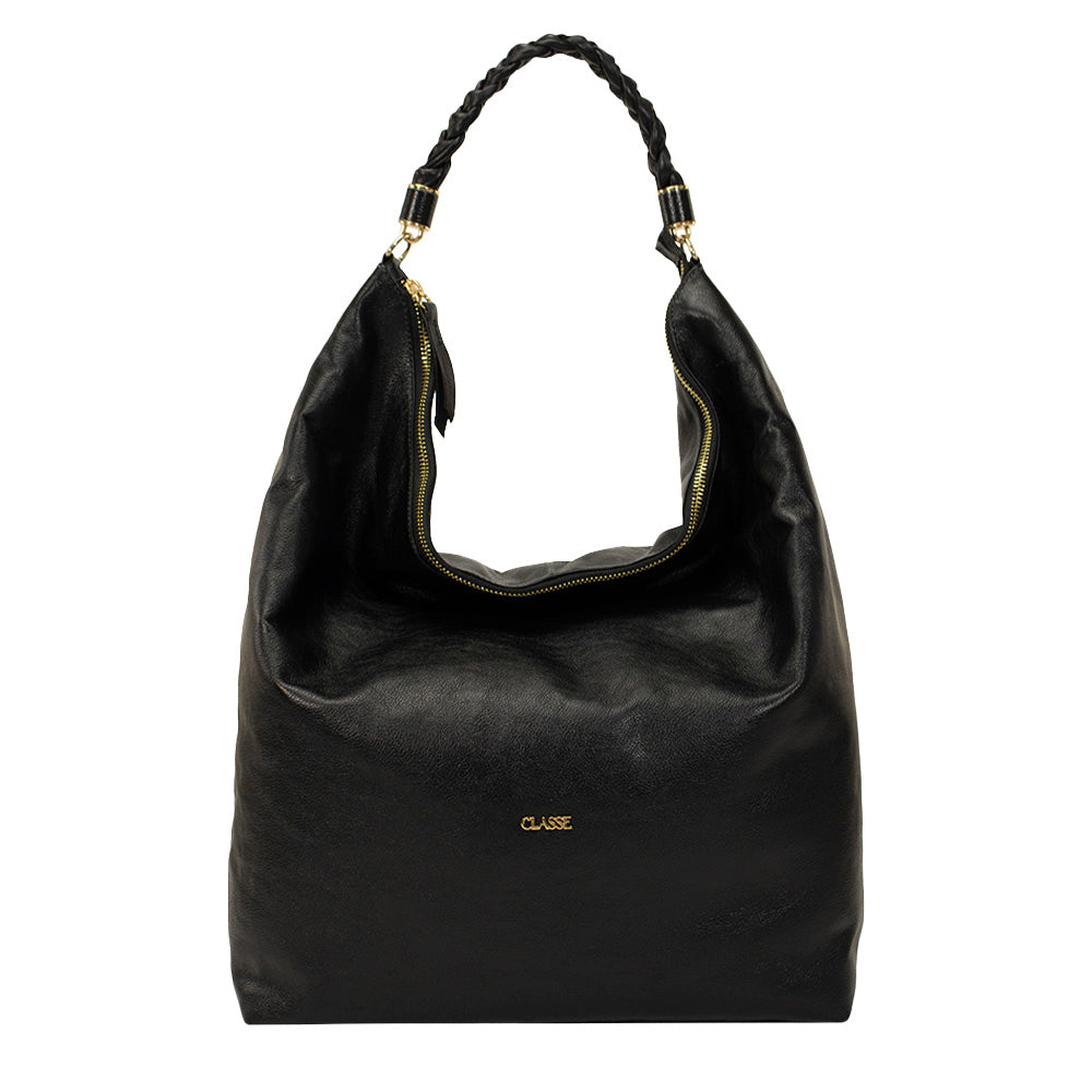 Bolsa de couro Hobo  Bella  -  Preto