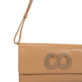 Bolsa de Couro Tiracolo Glam - Tan