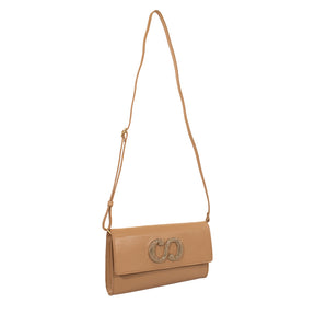 Bolsa de Couro Tiracolo Glam - Tan