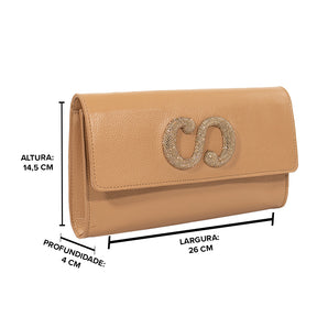 Bolsa de Couro Tiracolo Glam - Tan