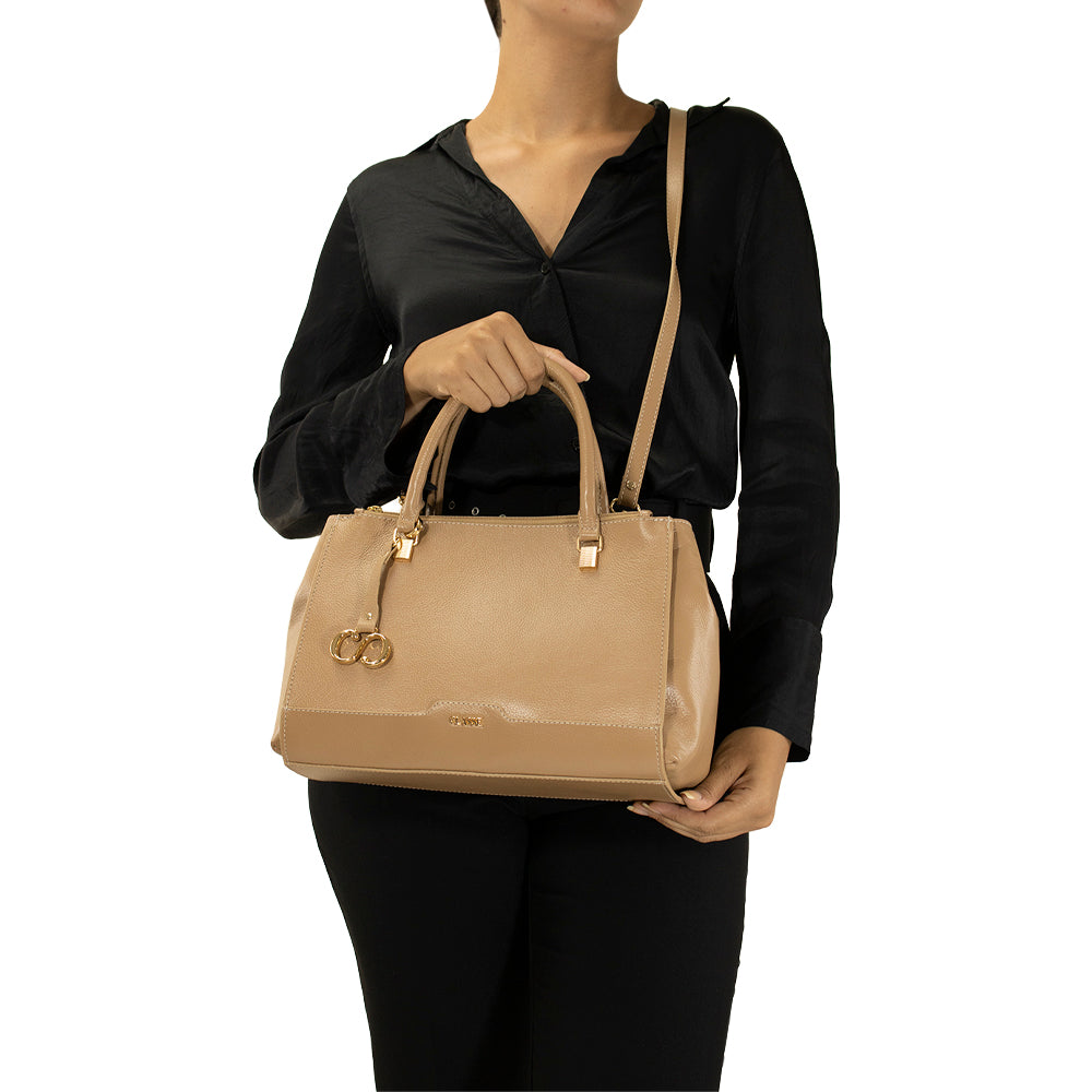 Bolsa de Couro Tote Bag Maitê - Camel