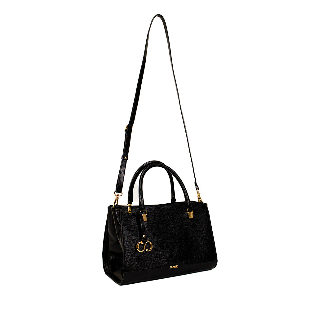 Bolsa de Couro Tote Bag Maitê - Preto