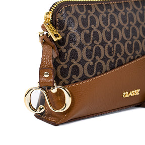 Bolsa Crossbody Maitê Canvas - Marrom/Nocciola