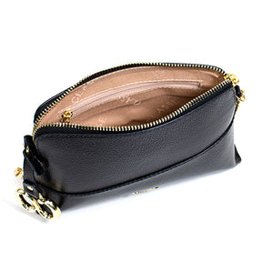 Bolsa de Couro Crossbody Maitê - Preto