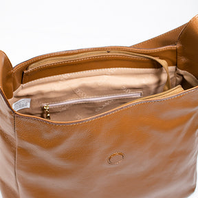 Bolsa de Couro Hobo Suri - Nocciola