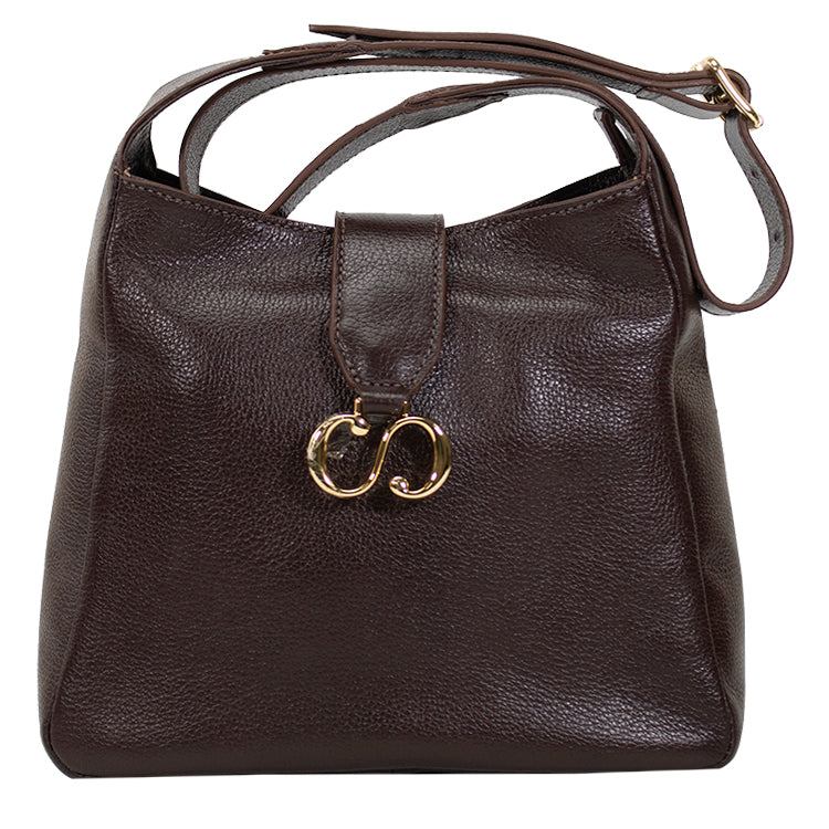 Bolsa de Couro Crossbody Suri - Chocolate