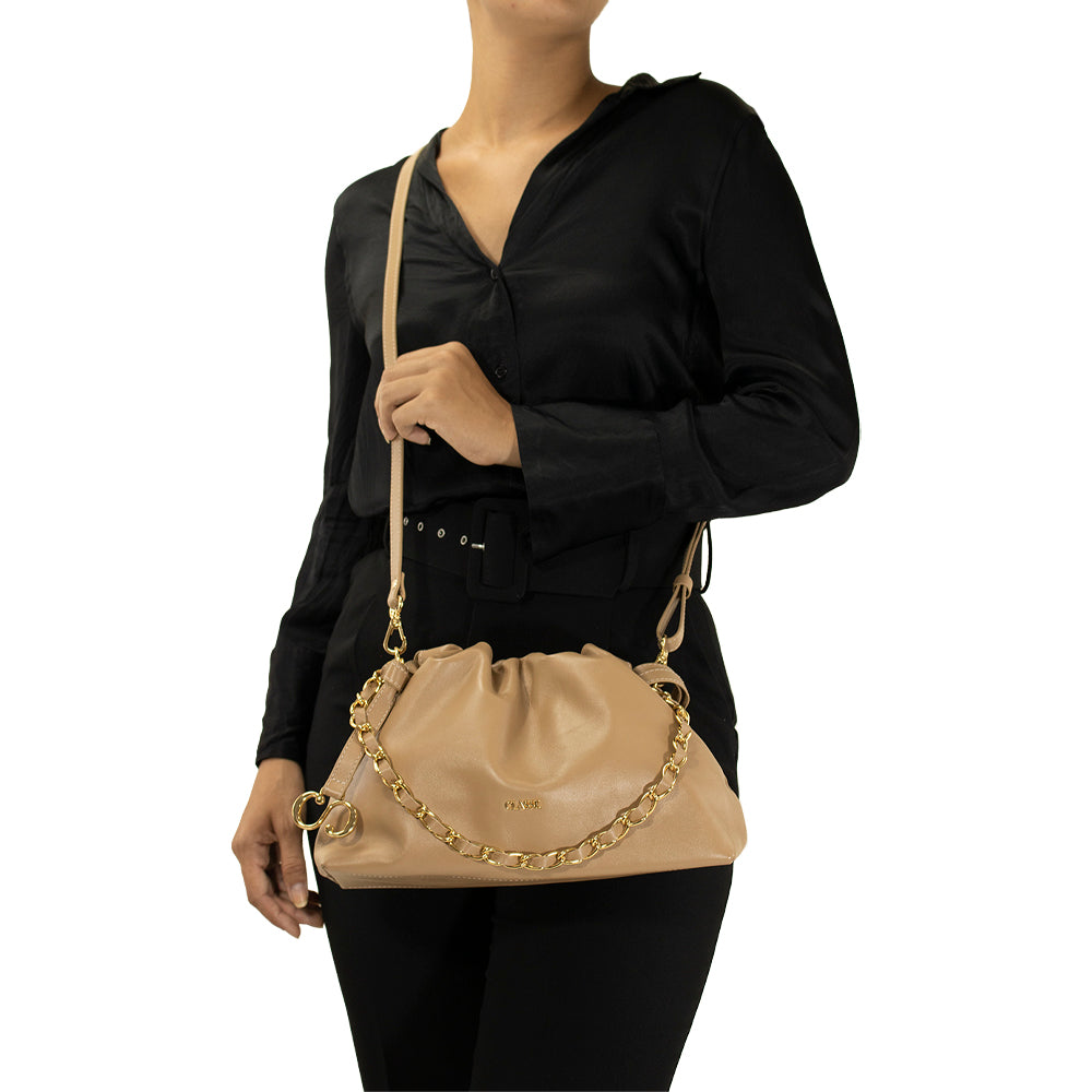 Bolsa de Couro Crossbody Bag Bru - Camel