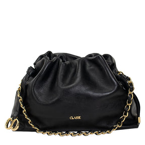 Bolsa de Couro Crossbody Bag Bru - Preto