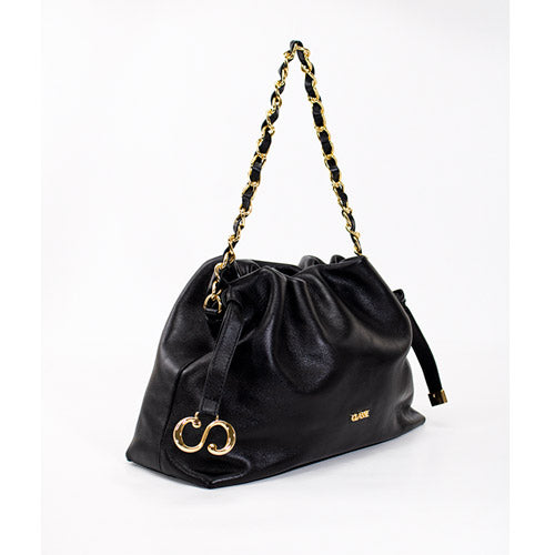 Bolsa de Couro Crossbody Bag Bru - Preto