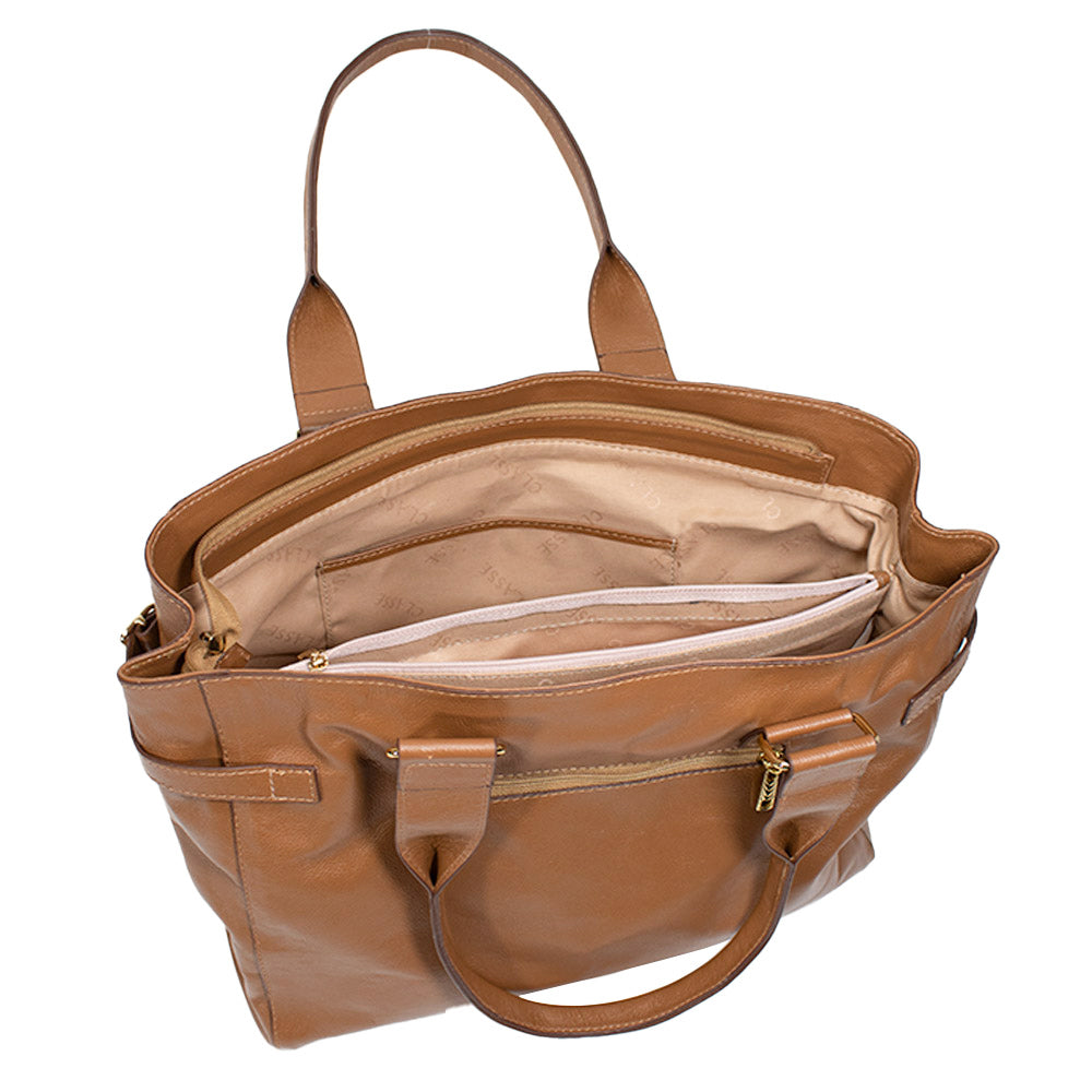 Bolsa de Couro Tote Luisa - Nocciola Soft