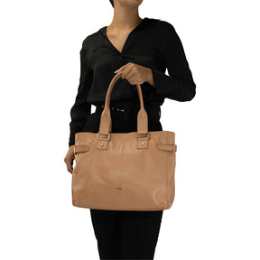 Bolsa de Couro Tote Luisa - Tan Soft