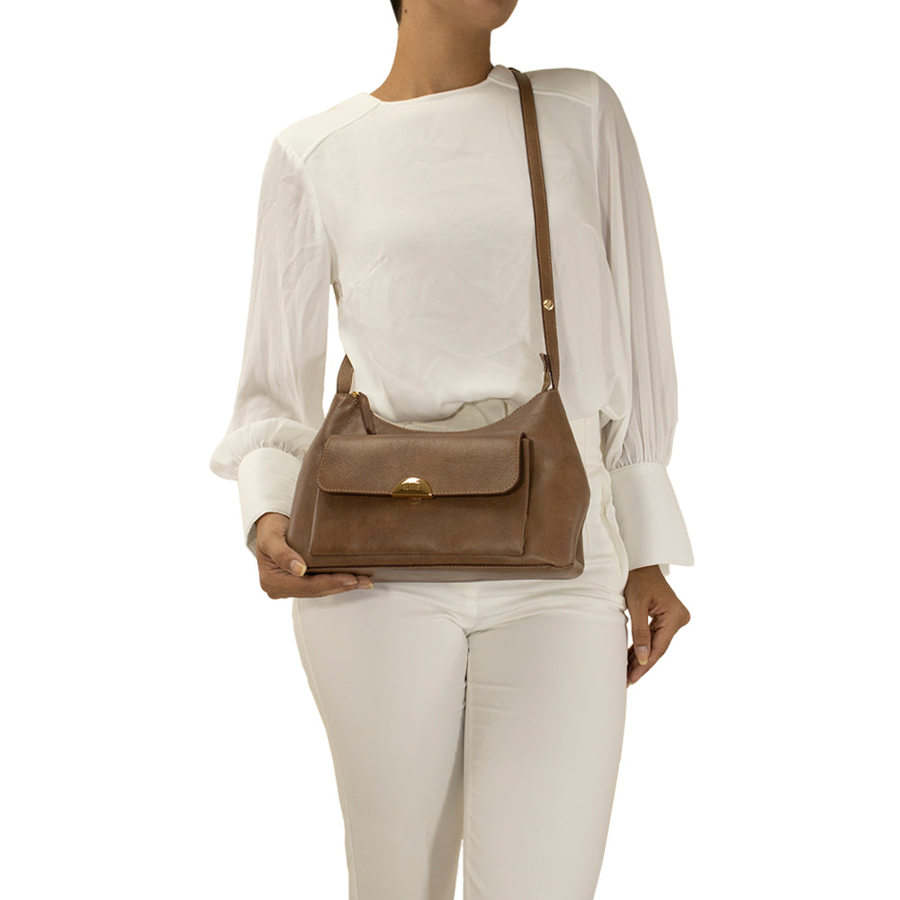 Bolsa de Couro Crossbody Bag Luma - Confort Sand