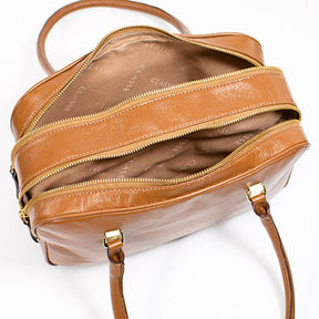 Bolsa de Couro Maxi Camera Bag Sena - Nocciola