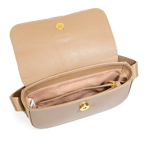 Bolsa de Couro Tiracolo Bag Clara - Camel