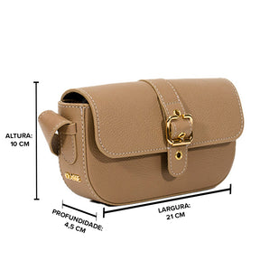 Bolsa de Couro Tiracolo Bag Clara - Camel
