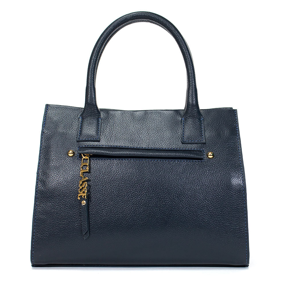 Bolsa de Couro Tote Bag San - Marinho