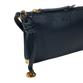Bolsa de Couro Crossbody Ari - Marinho