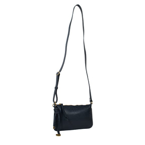 Bolsa de Couro Crossbody Ari - Marinho