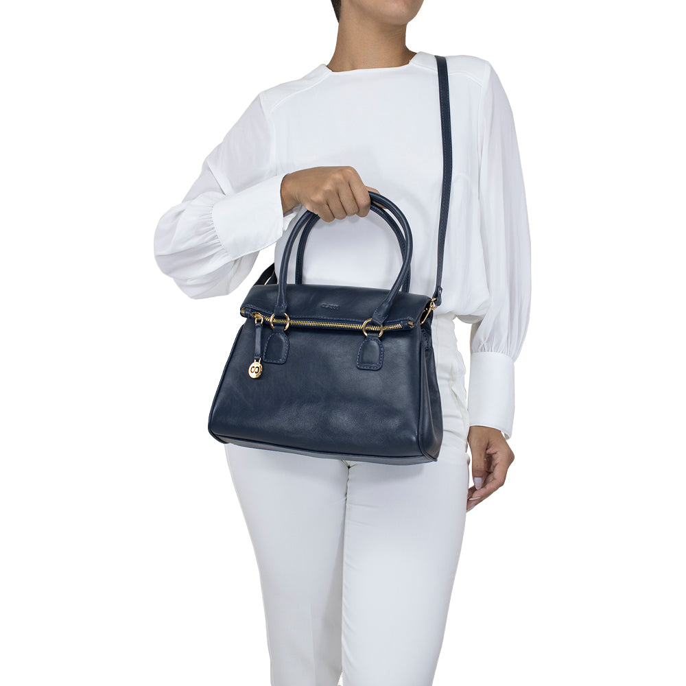 Bolsa de Couro Tote Dani - Marinho