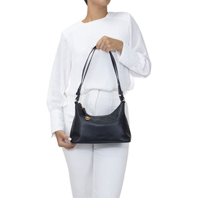 Bolsa de Couro Hobo  Dani - Preto