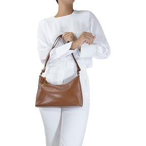 Bolsa de Couro Hobo  Dani - Nocciola
