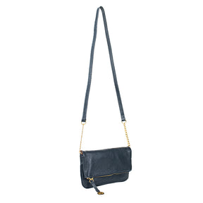 Bolsa de Couro Tiracolo Ari - Marinho
