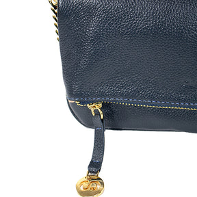 Bolsa de Couro Tiracolo Ari - Marinho