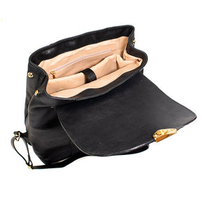 Mochila Feminina de Couro Luma - Confort Preto