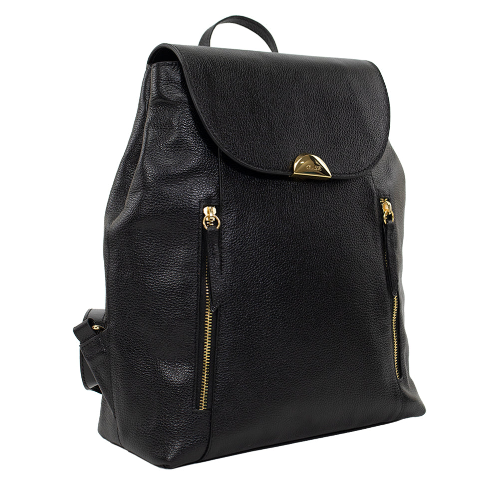 Mochila Feminina de Couro Luma - Preto