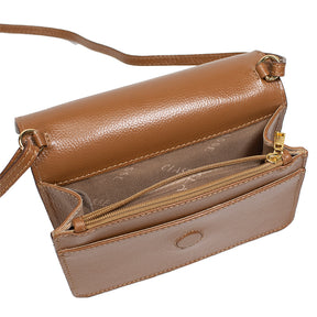 Bolsa de Couro Tiracolo Bag Lore - Nocciola