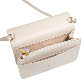 Bolsa de Couro Tiracolo Bag Lore - Creme