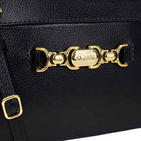 Bolsa de Couro Crossbody Belle - Preto